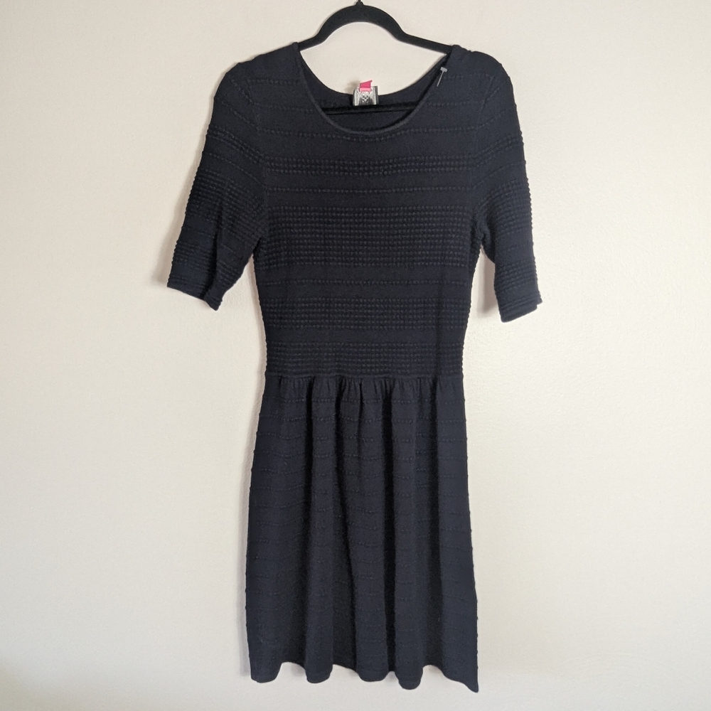 M Vince Camuto Navy Blue Textured Sweater Dress